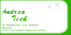 andrea tick business card